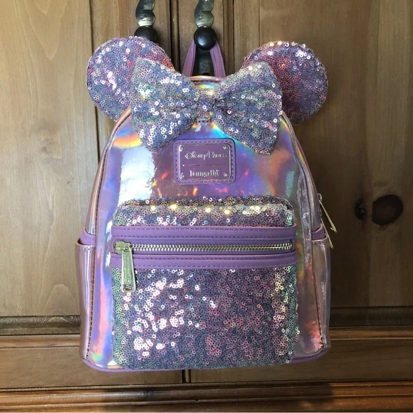 Loungefly Pink EARidescent Loungefly with Minnie Mouse Ears - Picture 4 of 13